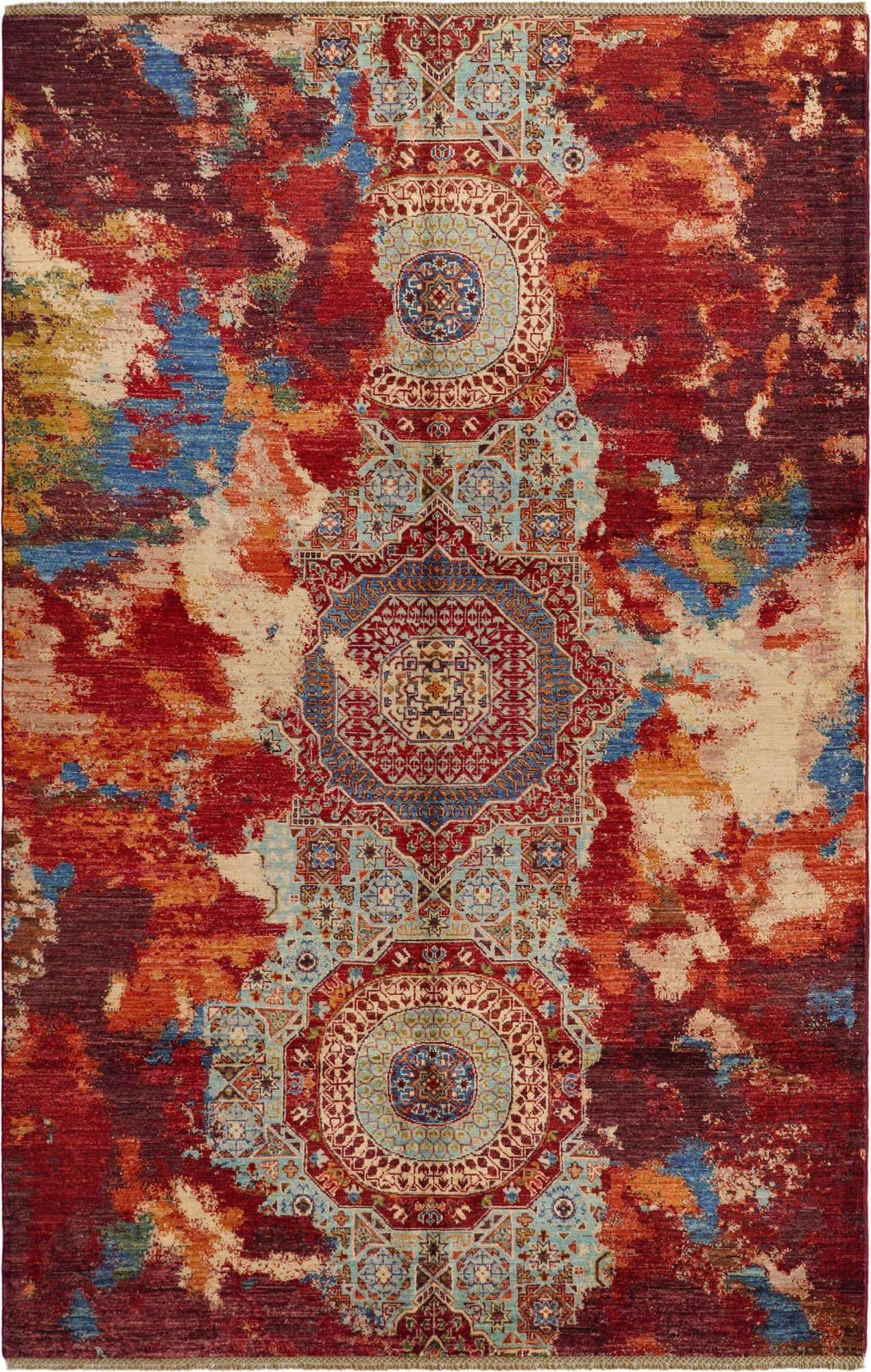 5' 9 x 8' 10 Hand Knotted Mamluk Ziegler Rug