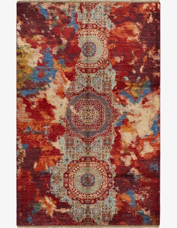 5' 9 x 8' 10 Hand Knotted Mamluk Ziegler Rug