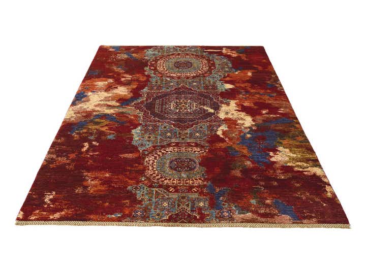 5' 10 x 8' 2 Hand Knotted Mamluk Ziegler Rug