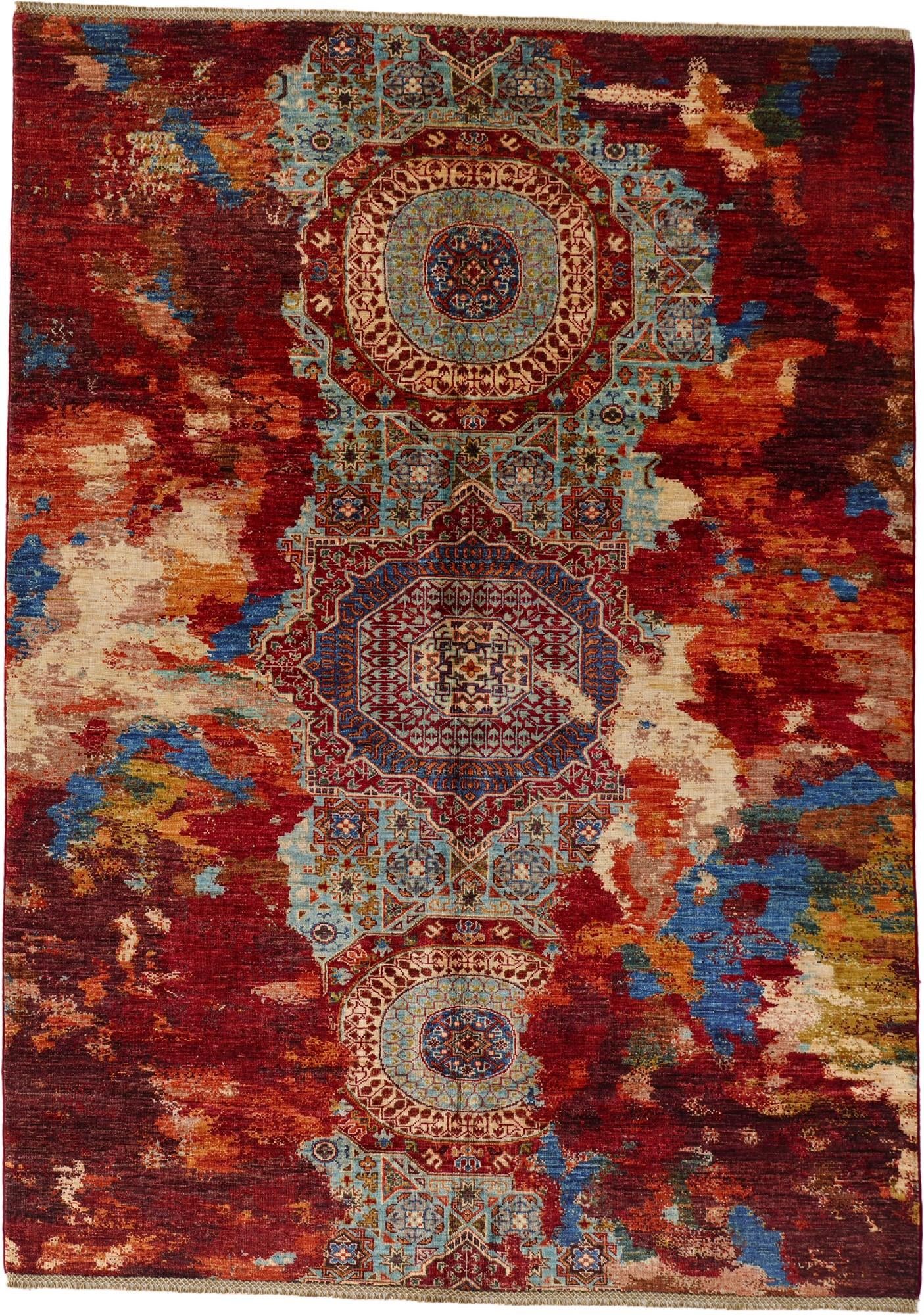 5' 10 x 8' 2 Hand Knotted Mamluk Ziegler Rug