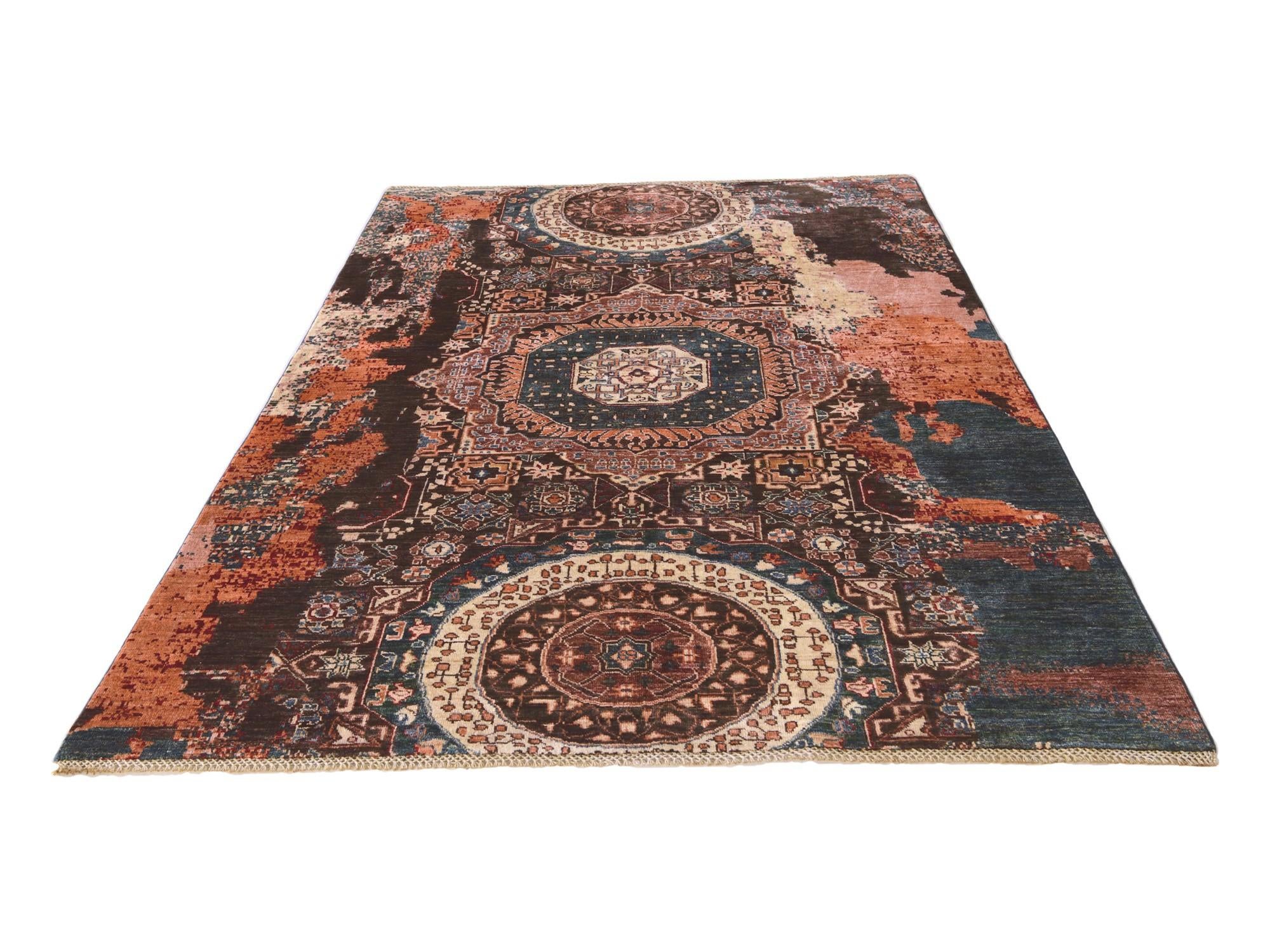 5' 6 x 8' 2 Hand Knotted Mamluk Ziegler Rug