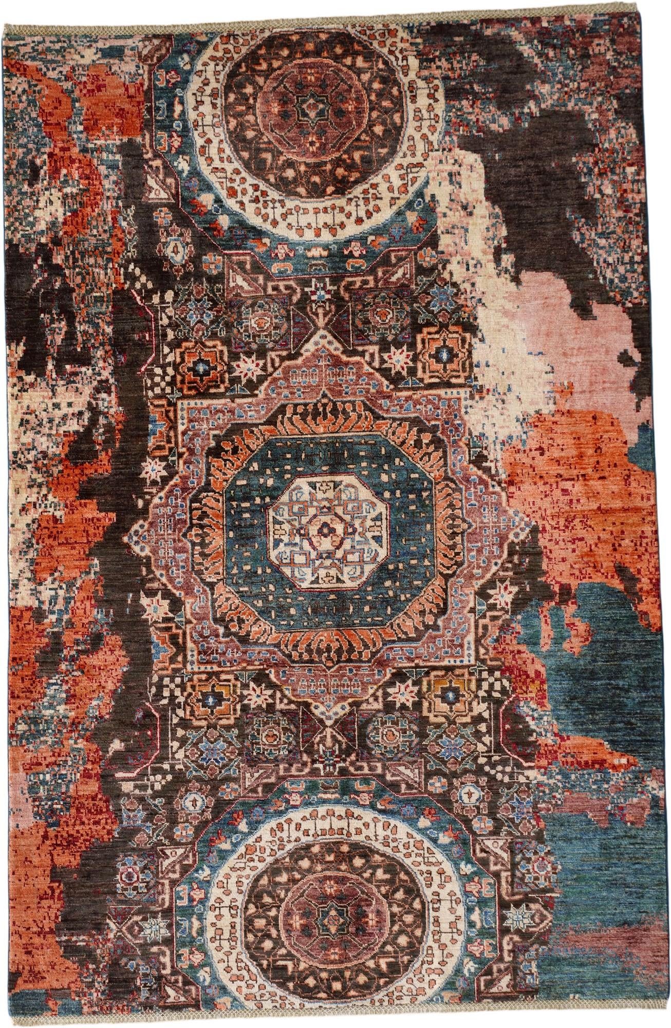 5' 6 x 8' 2 Hand Knotted Mamluk Ziegler Rug