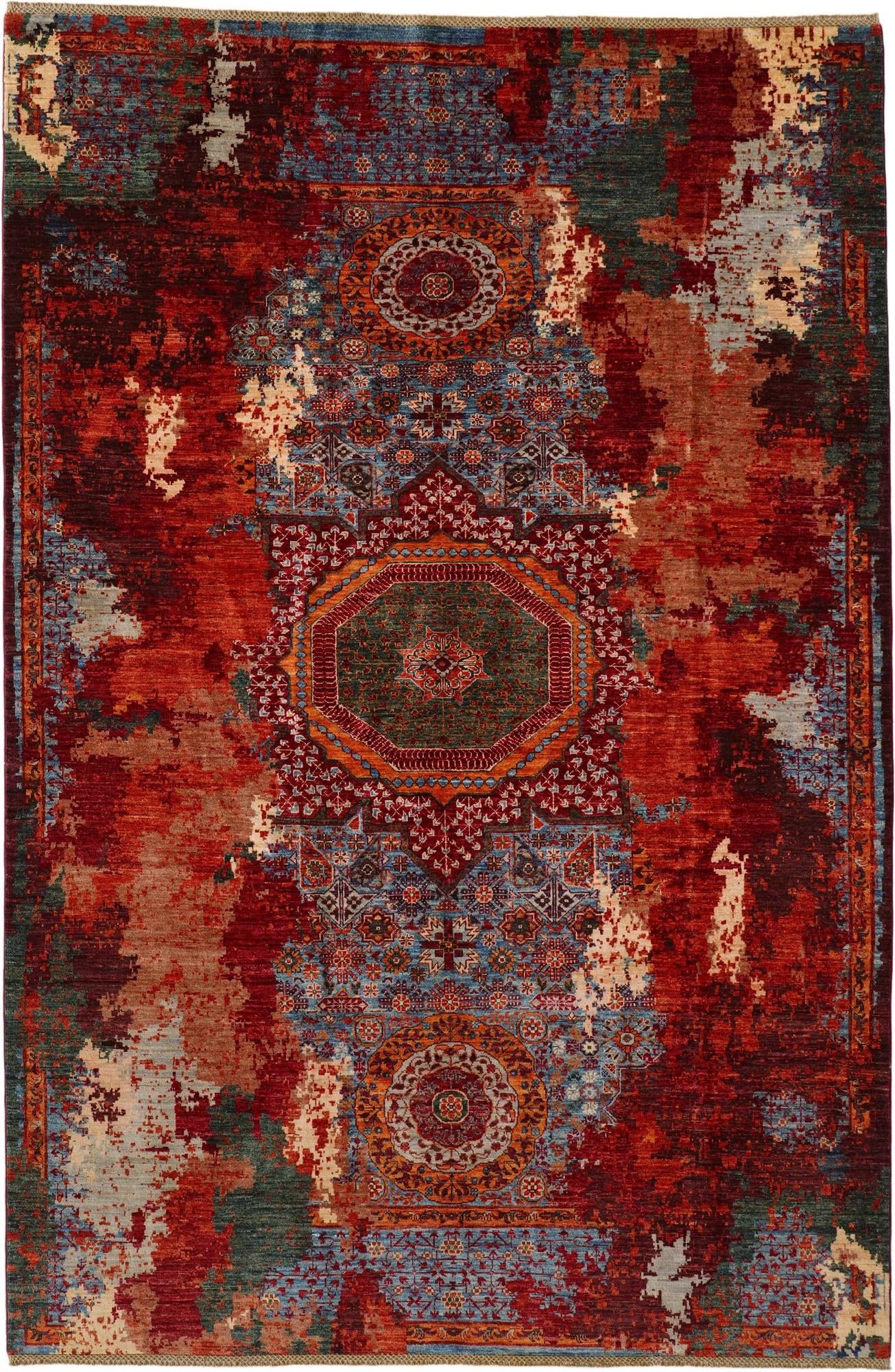7' 2 x 10' 6 Hand Knotted Mamluk Ziegler Rug