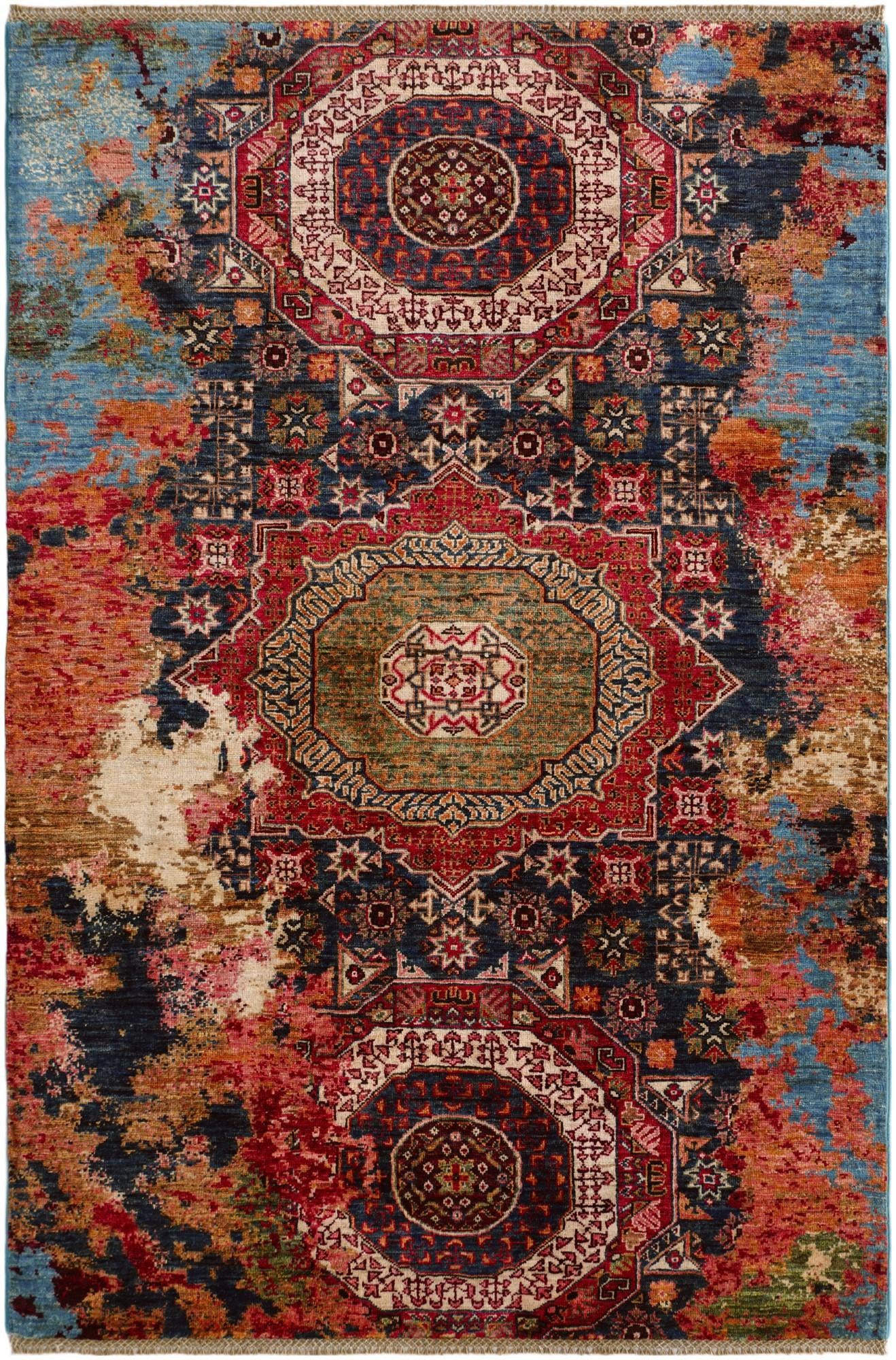 4' 4 x 6' 5 Hand Knotted Mamluk Ziegler Rug