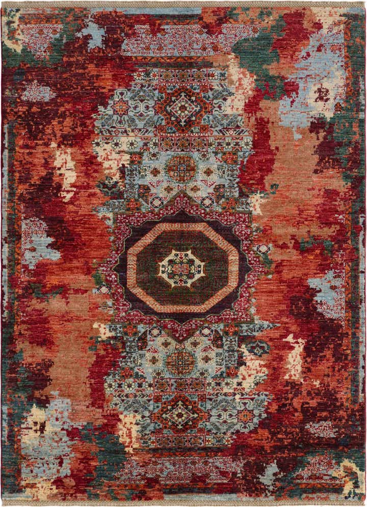 5' 9 x 7' 10 Hand Knotted Mamluk Ziegler Rug