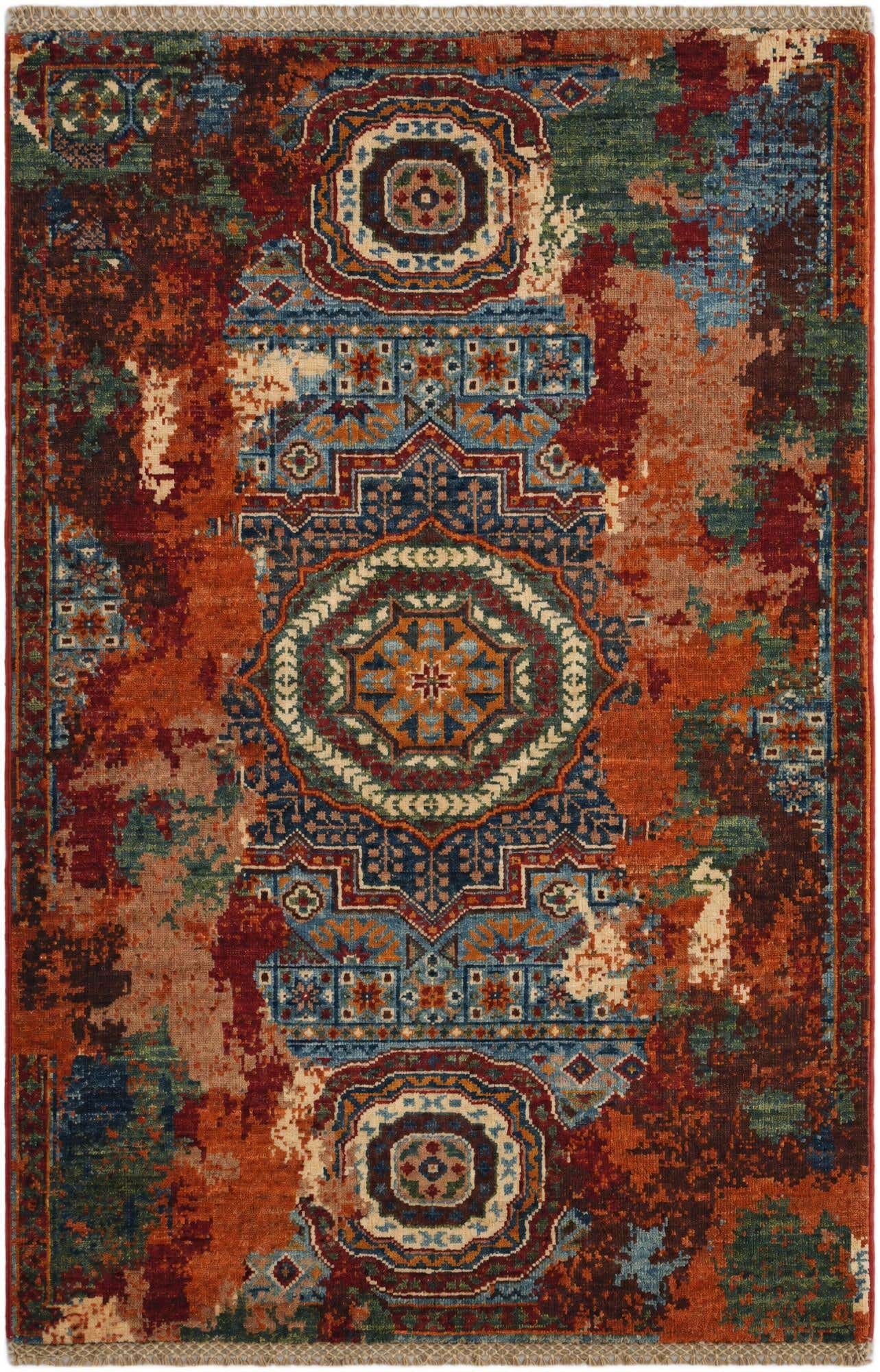 2' 9 x 4' 3 Hand Knotted Mamluk Ziegler Rug