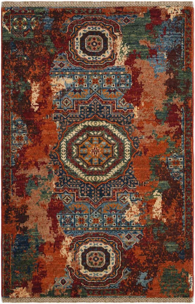 2' 9 x 4' 3 Hand Knotted Mamluk Ziegler Rug