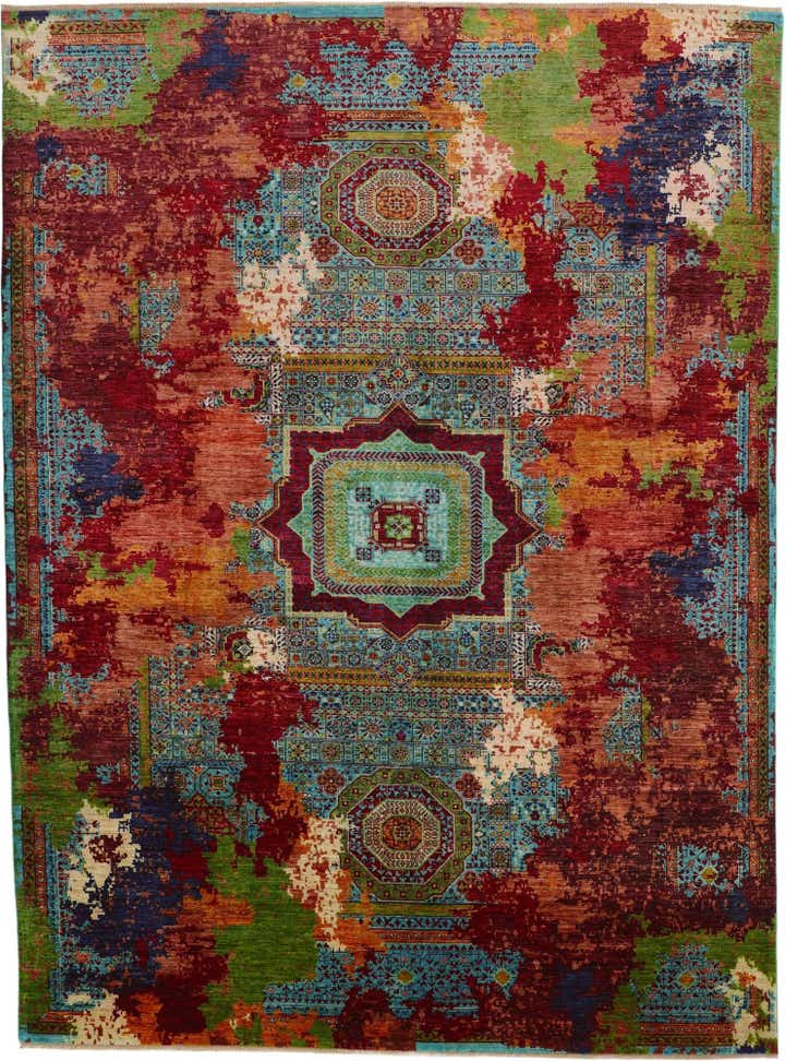 10' 1 x 13' 5 Hand Knotted Mamluk Ziegler Rug