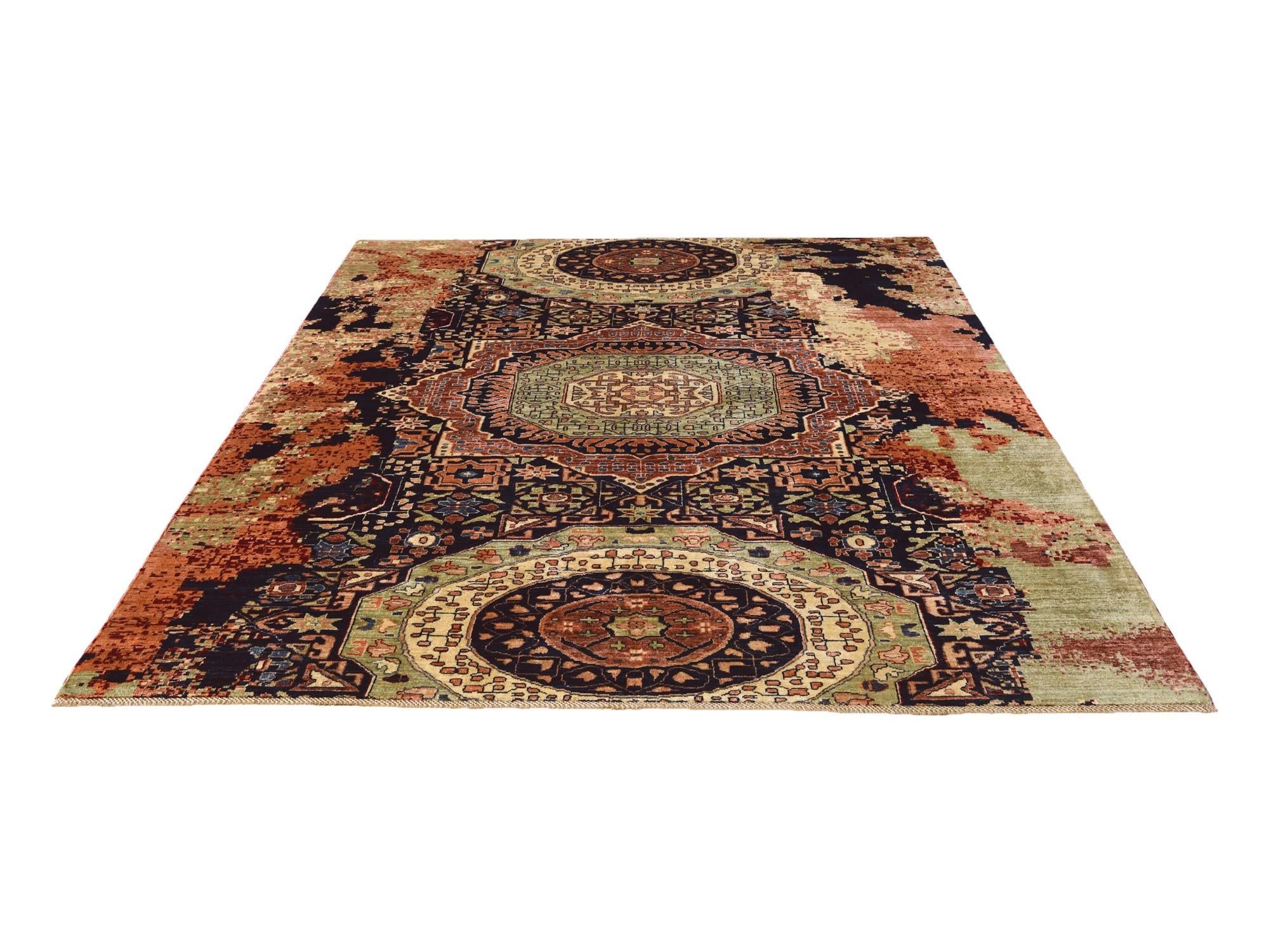 8' x 10' 2 Hand Knotted Mamluk Ziegler Rug