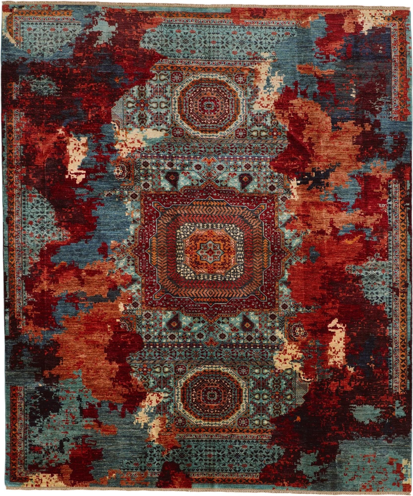 8' 10 x 10' 3 Hand Knotted Mamluk Ziegler Rug