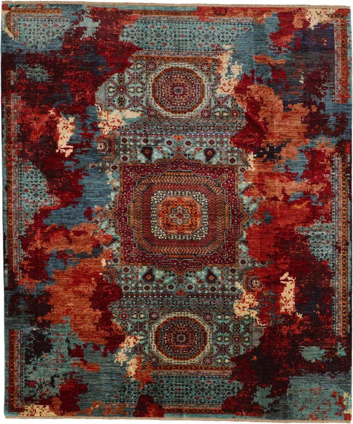 8' 10 x 10' 3 Hand Knotted Mamluk Ziegler Rug