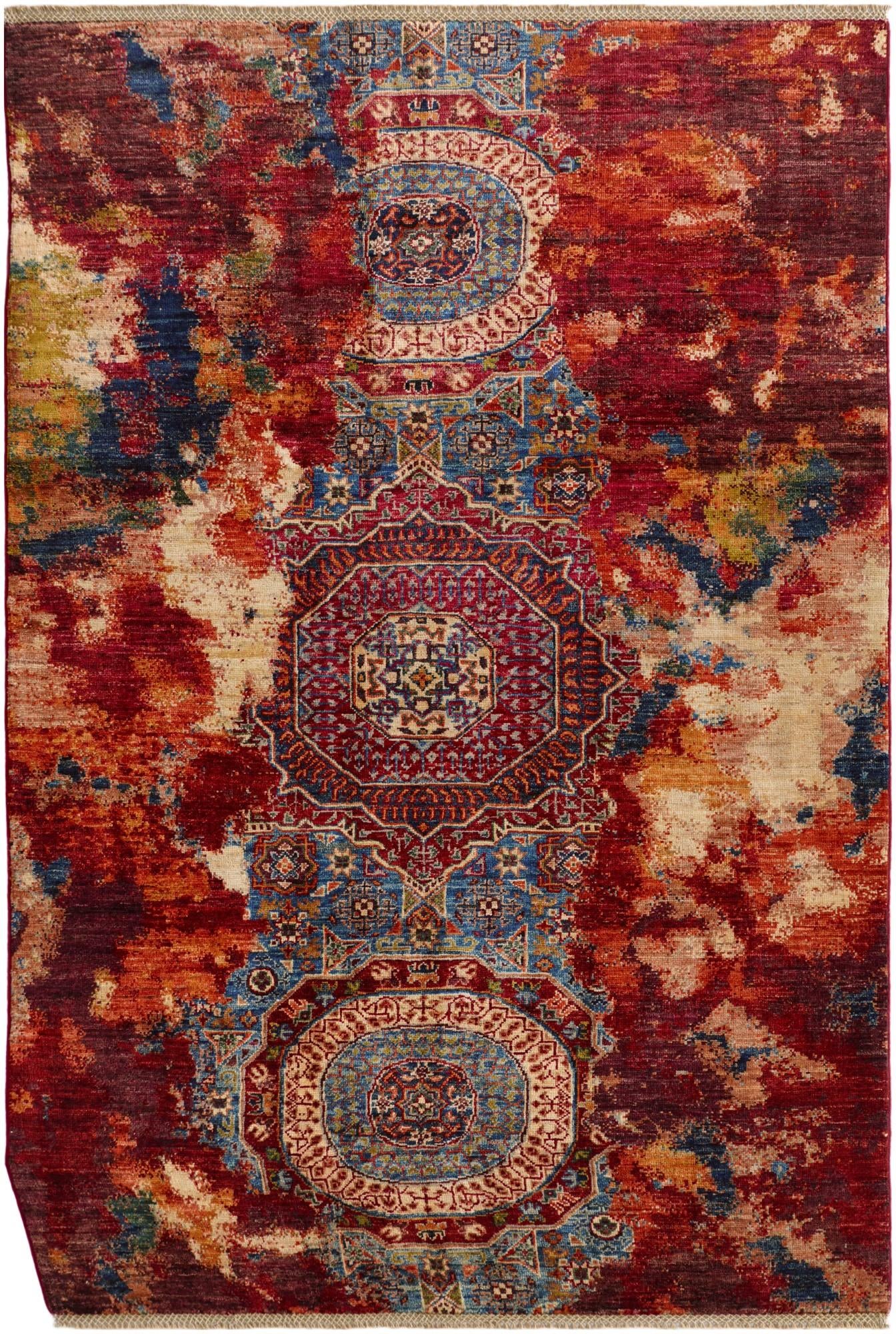 4' 2 x 6' 3 Hand Knotted Mamluk Ziegler Rug