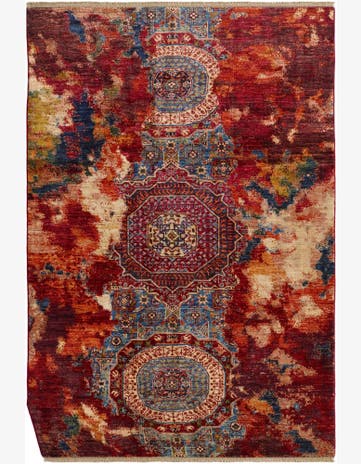 4' 2 x 6' 3 Hand Knotted Mamluk Ziegler Rug