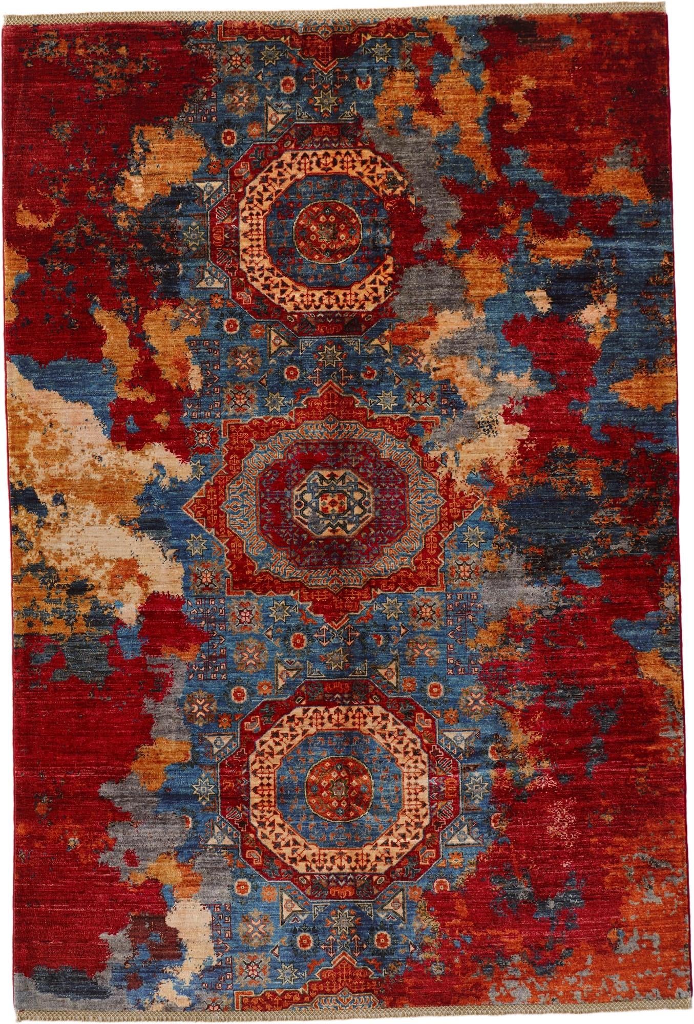 5' 9 x 8' 5 Hand Knotted Mamluk Ziegler Rug