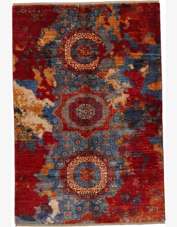 5' 9 x 8' 5 Hand Knotted Mamluk Ziegler Rug