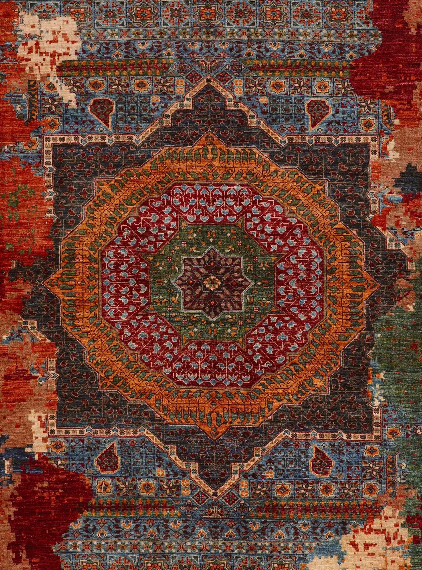 10' 3 x 13' 7 Hand Knotted Mamluk Ziegler Rug