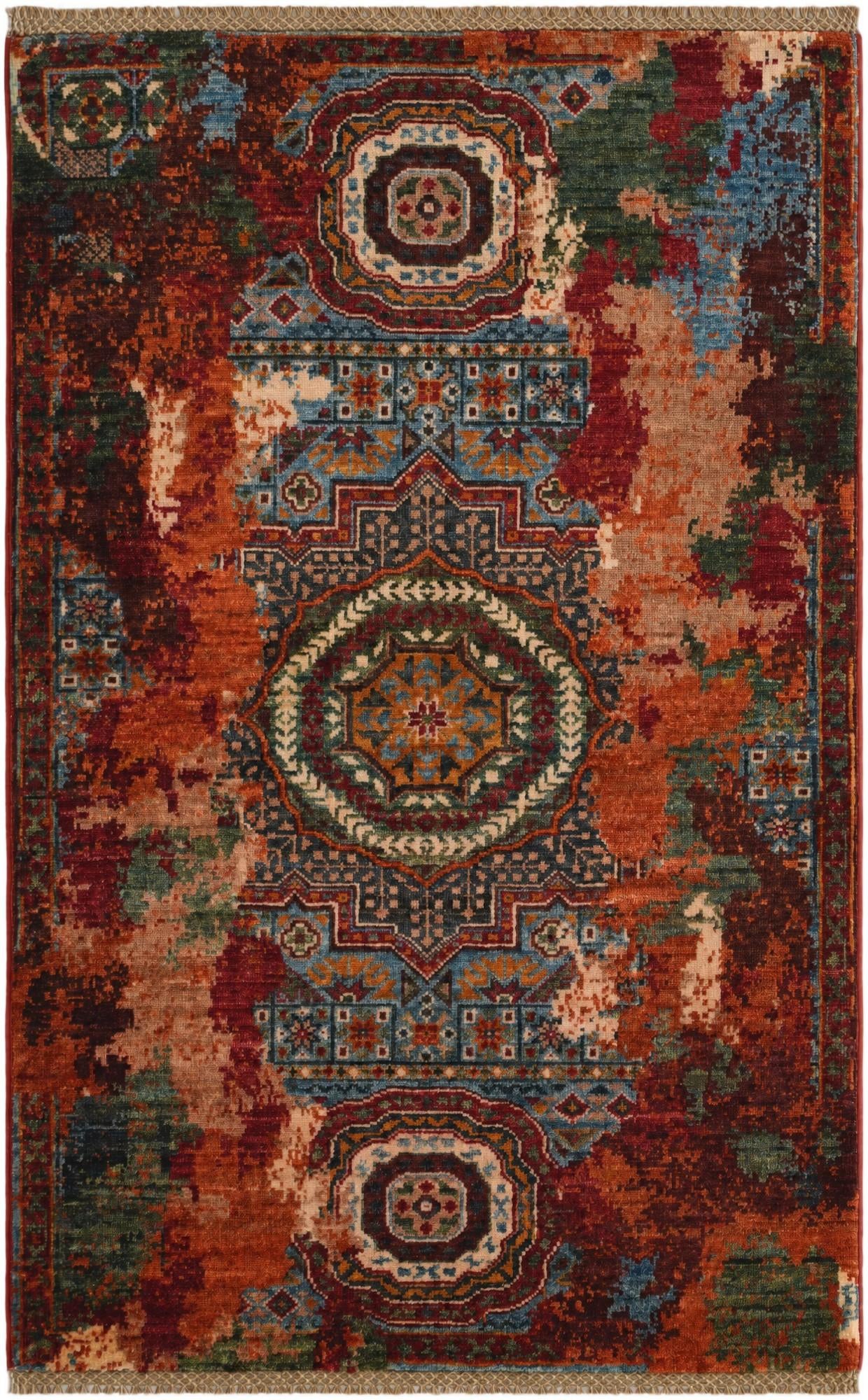 2' 9 x 4' 4 Hand Knotted Mamluk Ziegler Rug