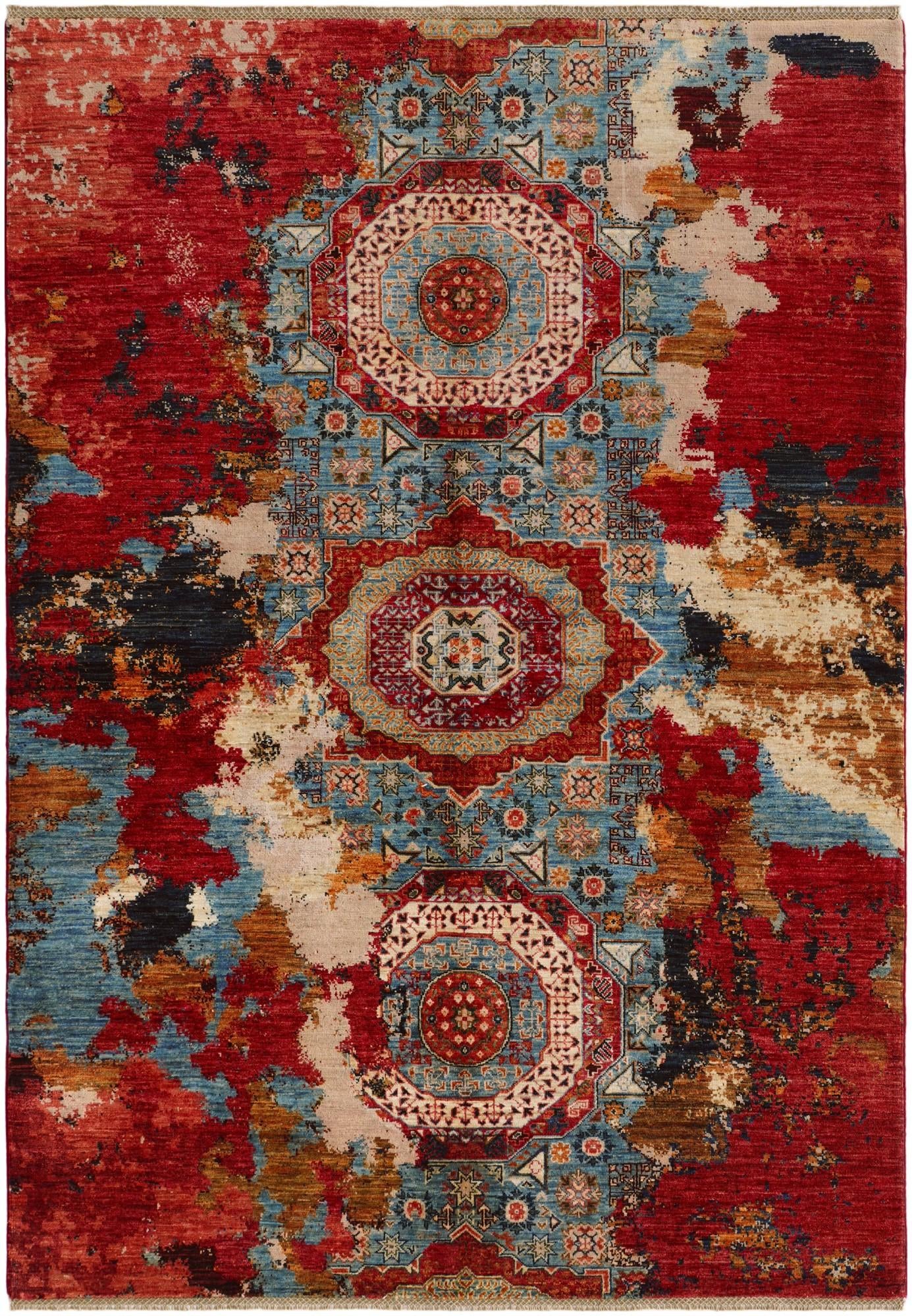 5' 9 x 8' 1 Hand Knotted Mamluk Ziegler Rug