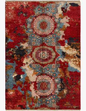 5' 9 x 8' 1 Hand Knotted Mamluk Ziegler Rug