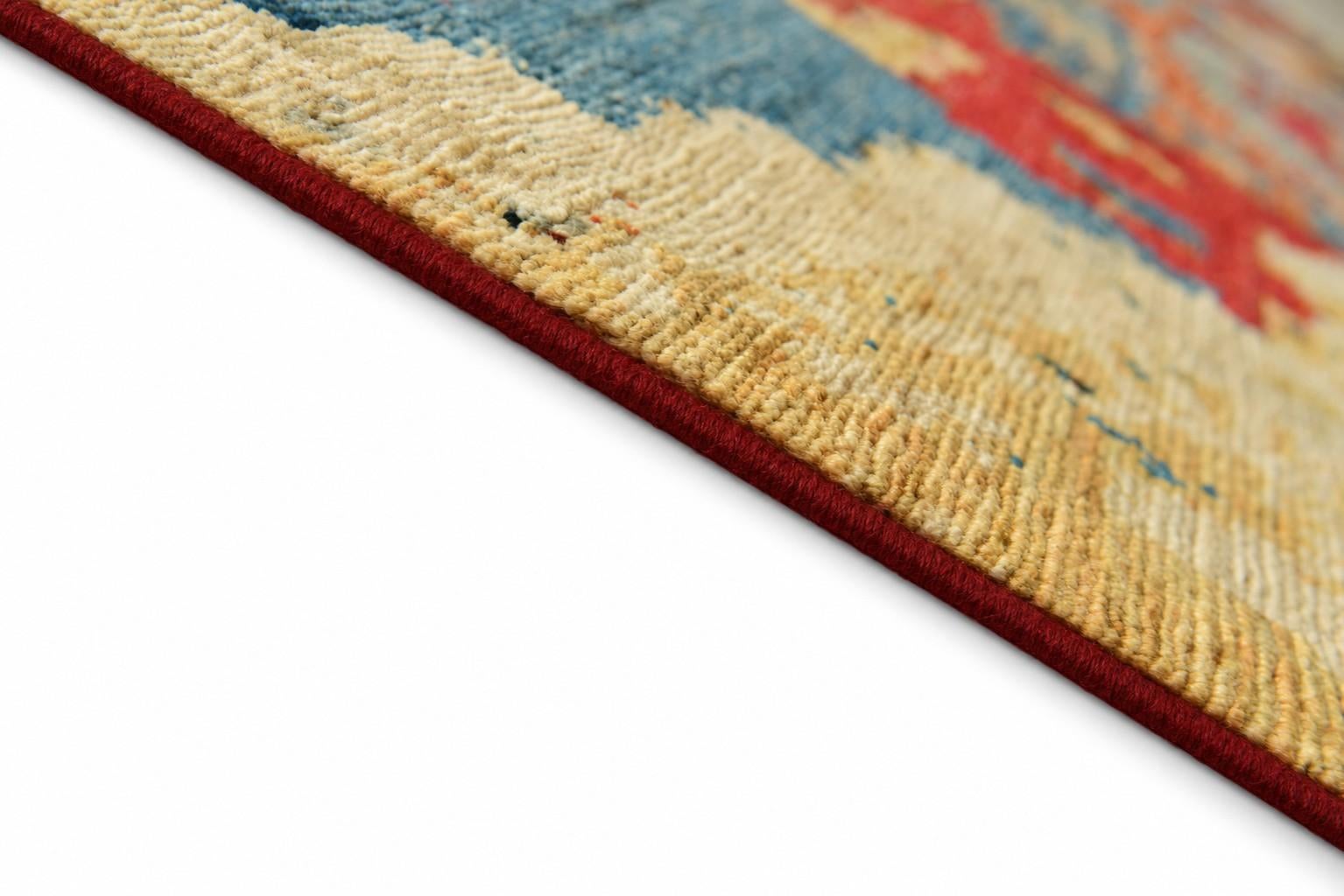 185cm x 245cm Hand Knotted Mamluk Ziegler Rug
