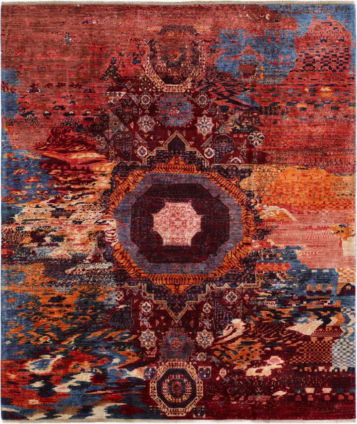 8' x 9' 6 Hand Knotted Mamluk Ziegler Rug