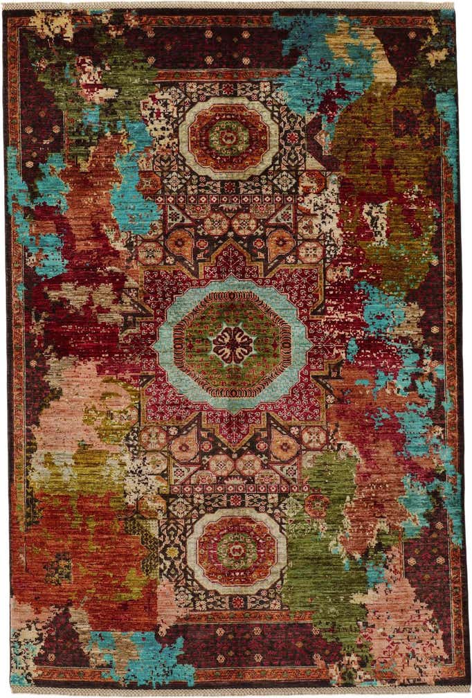 5' 9 x 8' 6 Hand Knotted Mamluk Ziegler Rug