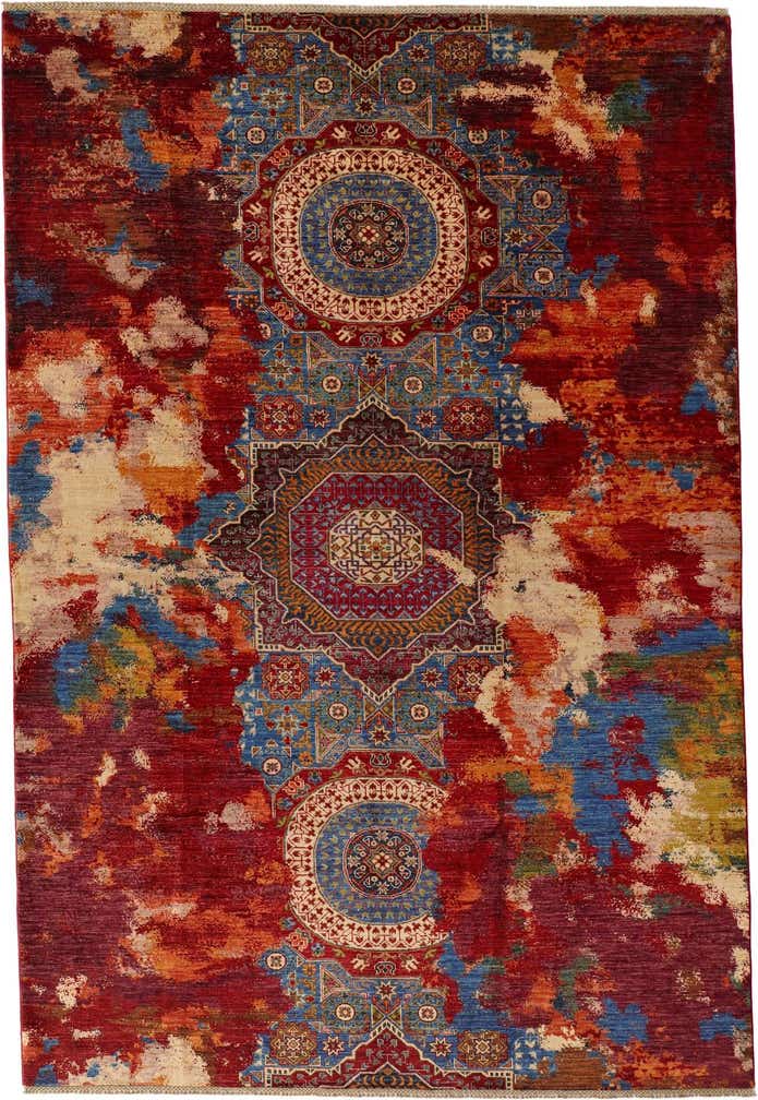 6' 11 x 10' 1 Hand Knotted Mamluk Ziegler Rug