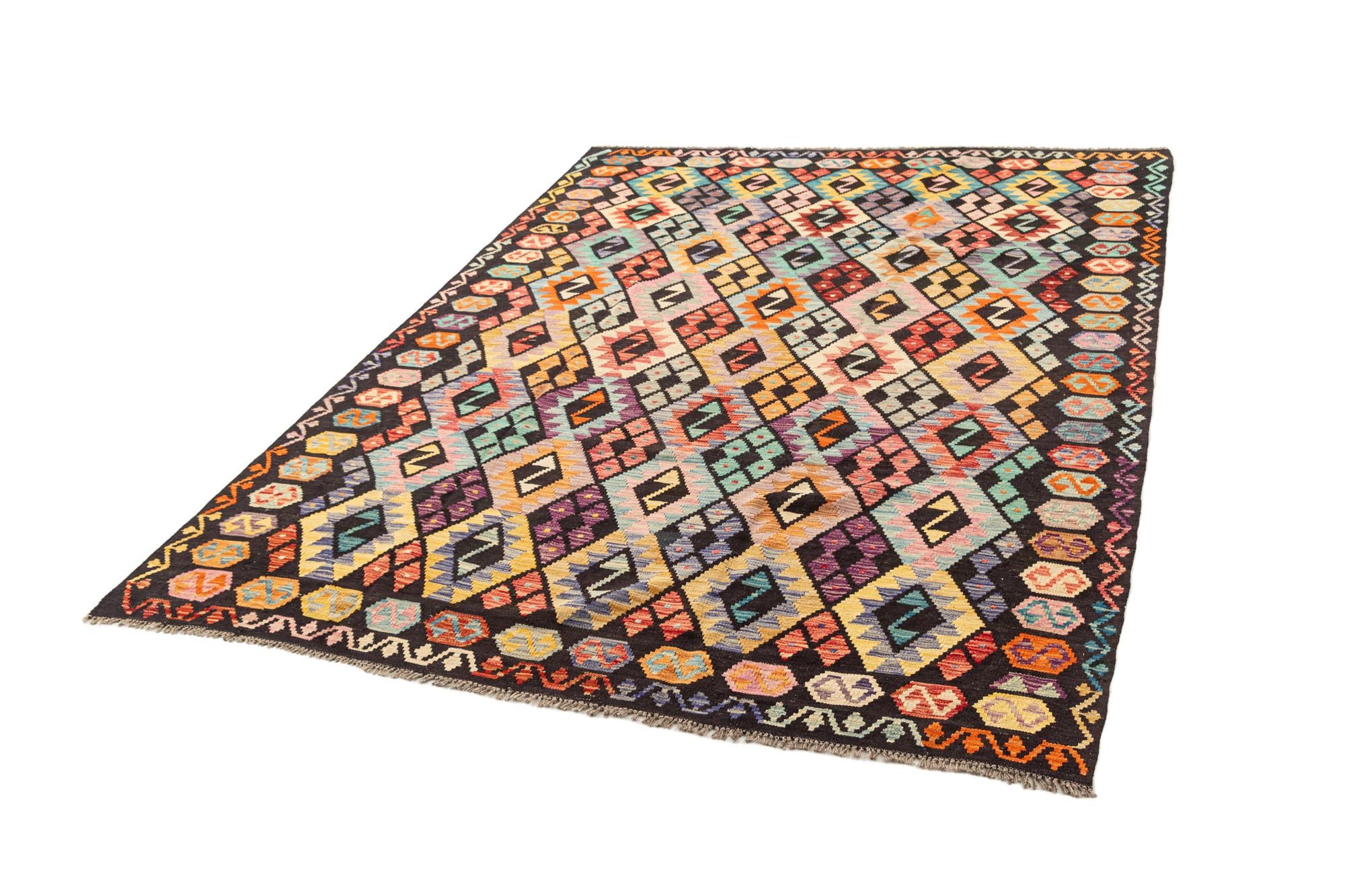 7' 2 x 9' 4 Hand Knotted Marok Kilim Rug