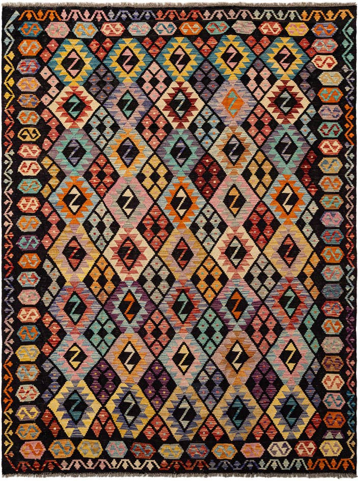 Detail image of 7' 2 x 9' 4 Hand Knotted Marok Kilim Rug