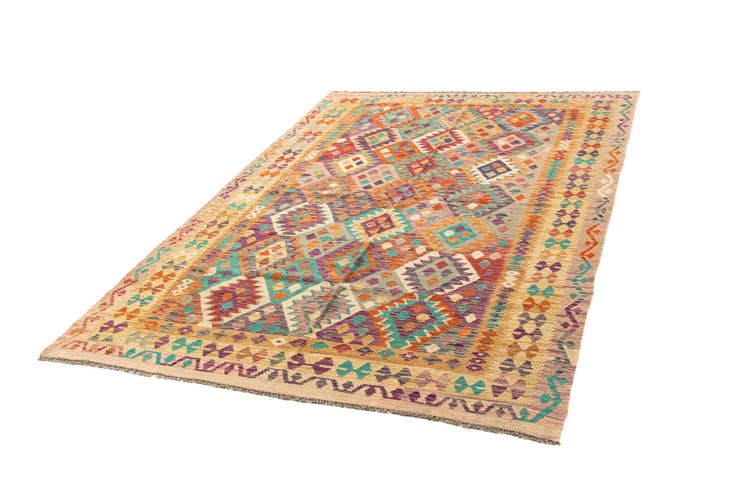 Detail image of 6' 8 x 9' 9 Hand Knotted Marok Kilim Rug