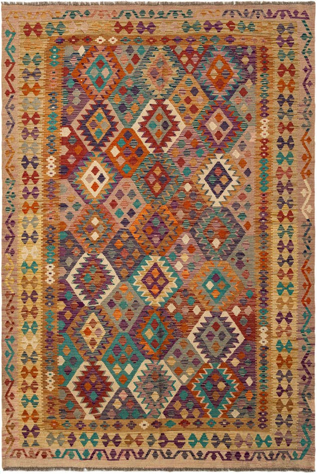 Detail image of 6' 8 x 9' 9 Hand Knotted Marok Kilim Rug