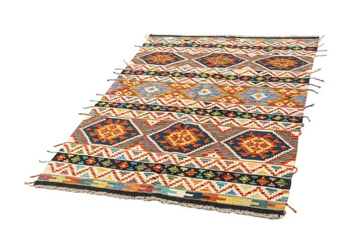 4' x 5' 9 Hand Knotted Marok Kilim Rug