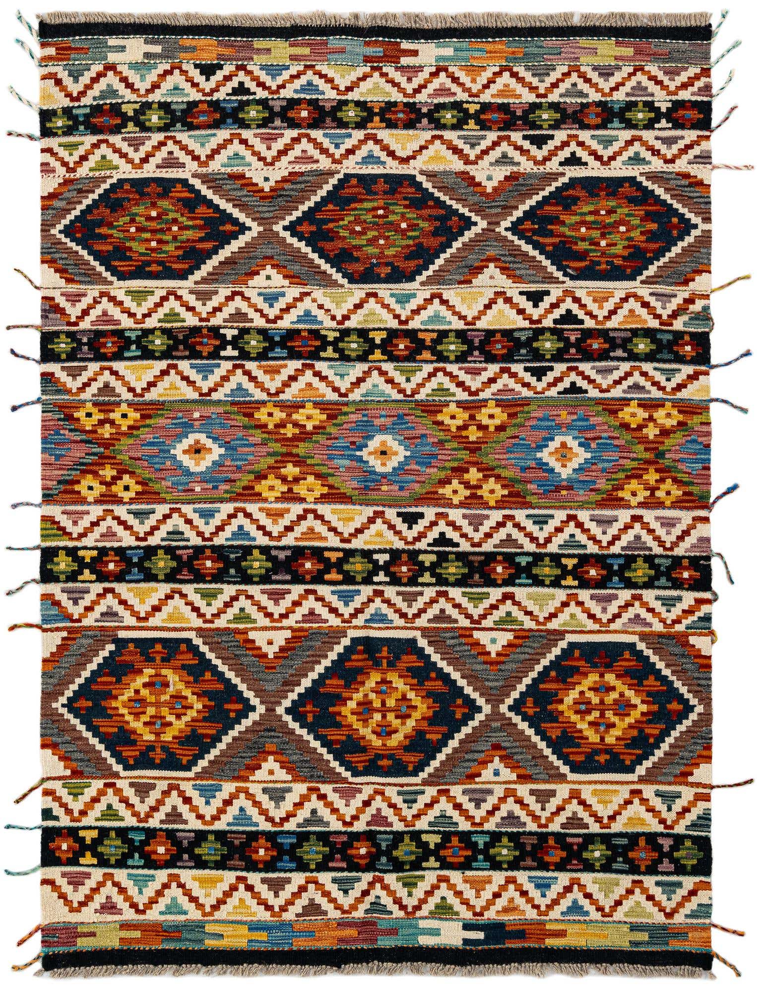 4' x 5' 9 Hand Knotted Marok Kilim Rug