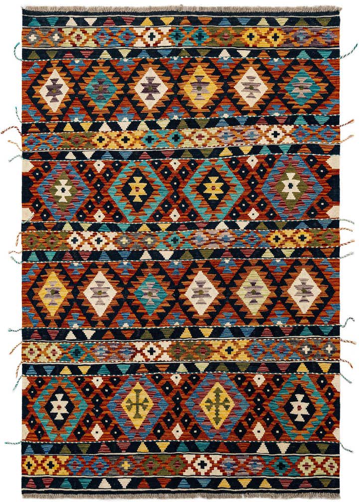 4' 10 x 6' 6 Hand Knotted Marok Kilim Rug