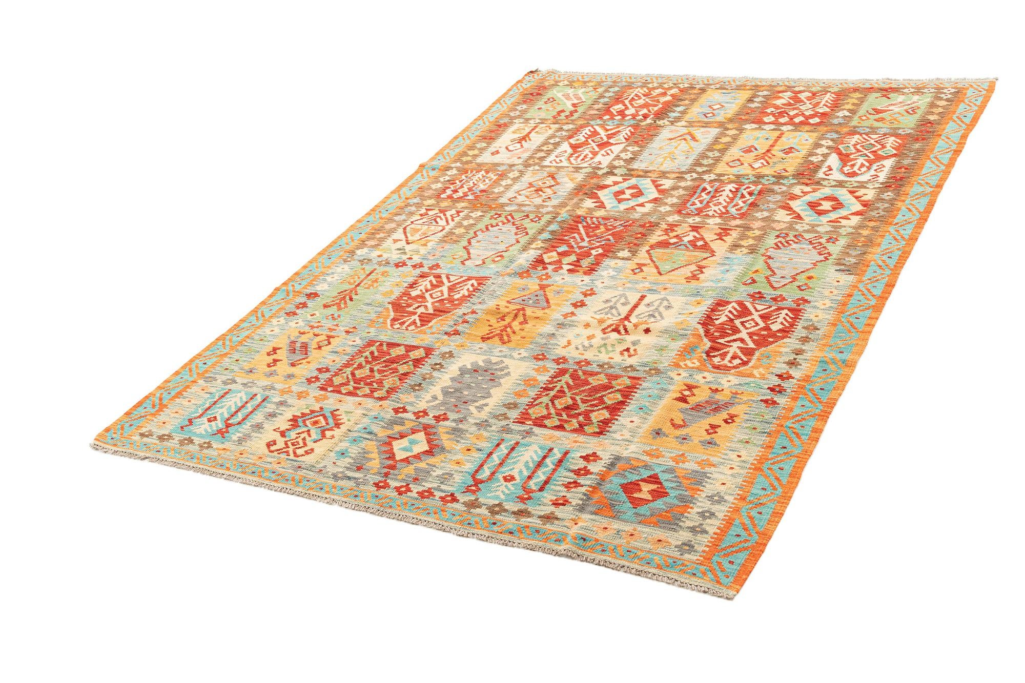 6' 8 x 9' 8 Hand Knotted Marok Kilim Rug