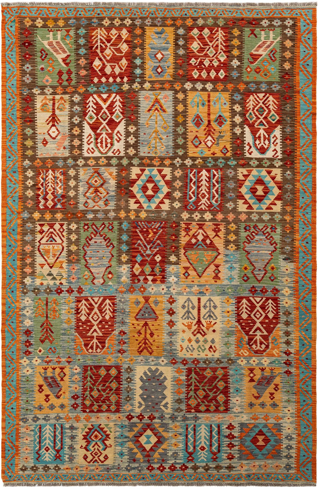 6' 8 x 9' 8 Hand Knotted Marok Kilim Rug