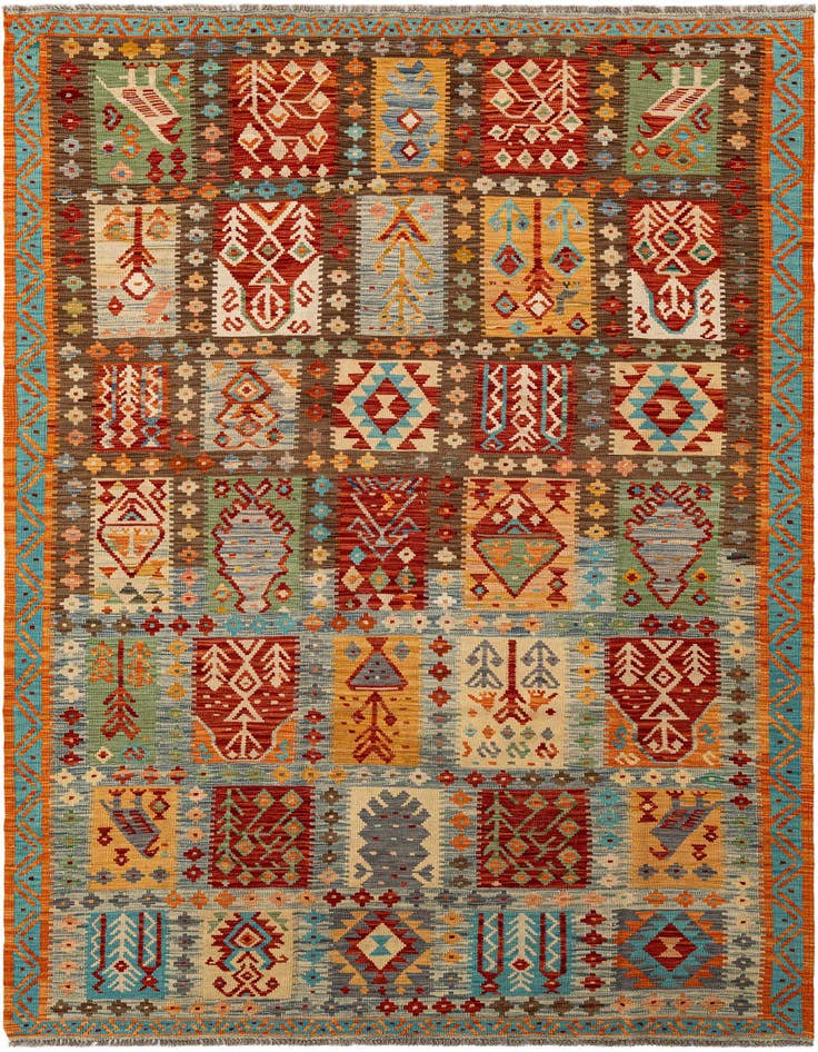 Detail image of 6' 8 x 9' 8 Hand Knotted Marok Kilim Rug