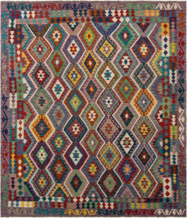 Detail image of 8' 2 x 9' 4 Hand Knotted Marok Kilim Rug