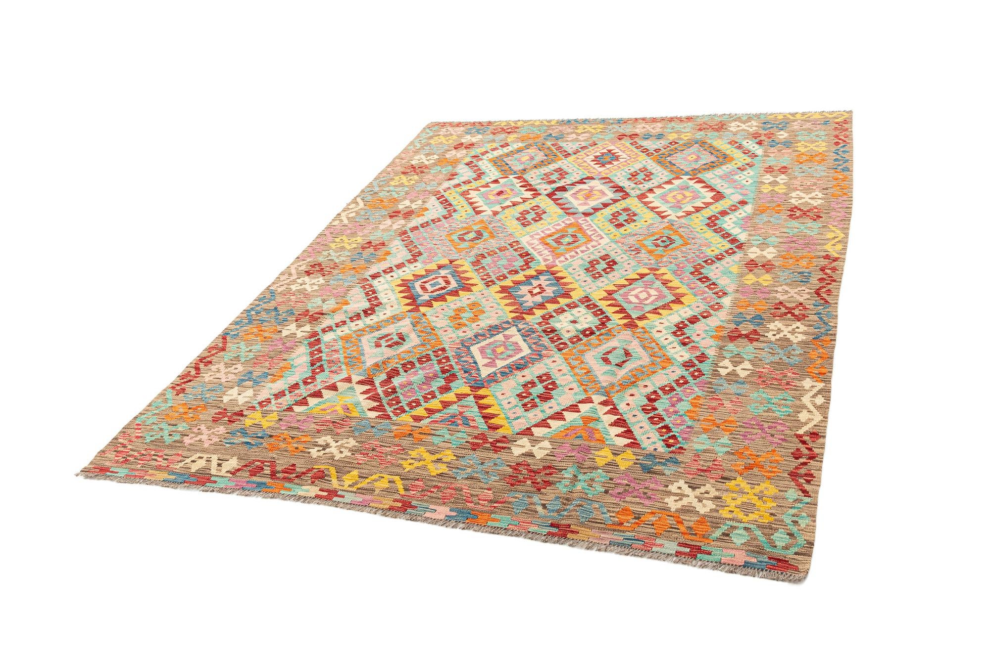 7' 1 x 9' 5 Hand Knotted Marok Kilim Rug