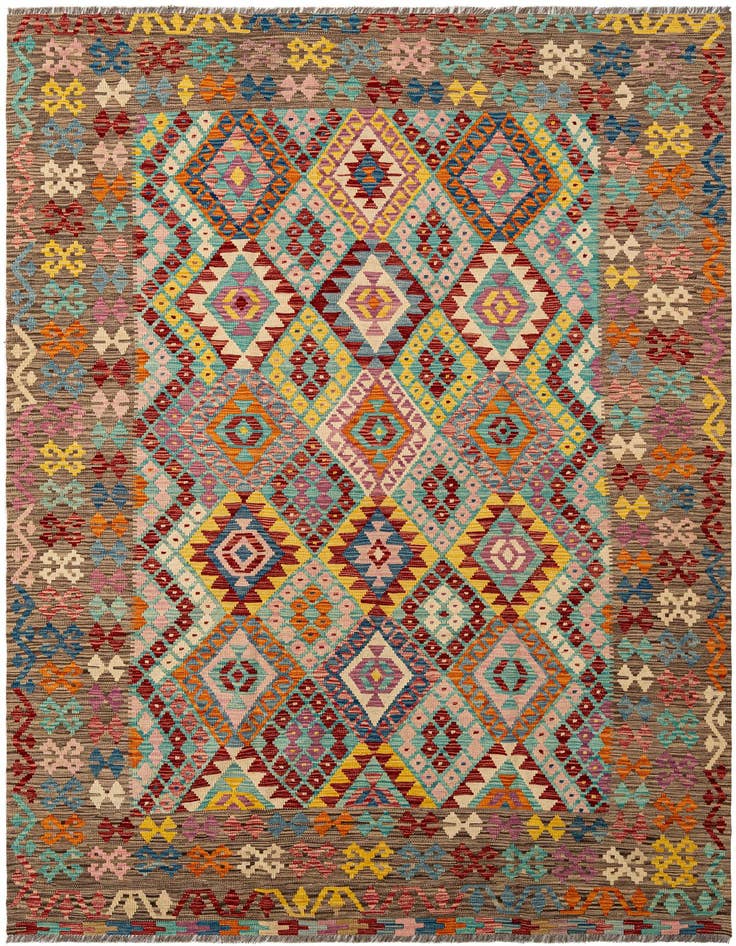 Detail image of 7' 1 x 9' 5 Hand Knotted Marok Kilim Rug