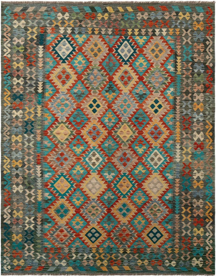 Detail image of 6' 11 x 9' 7 Hand Knotted Marok Kilim Rug