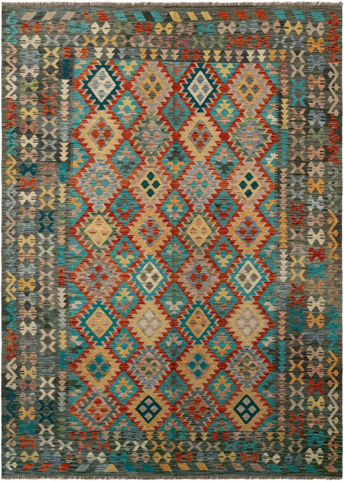 Detail image of 6' 11 x 9' 7 Hand Knotted Marok Kilim Rug