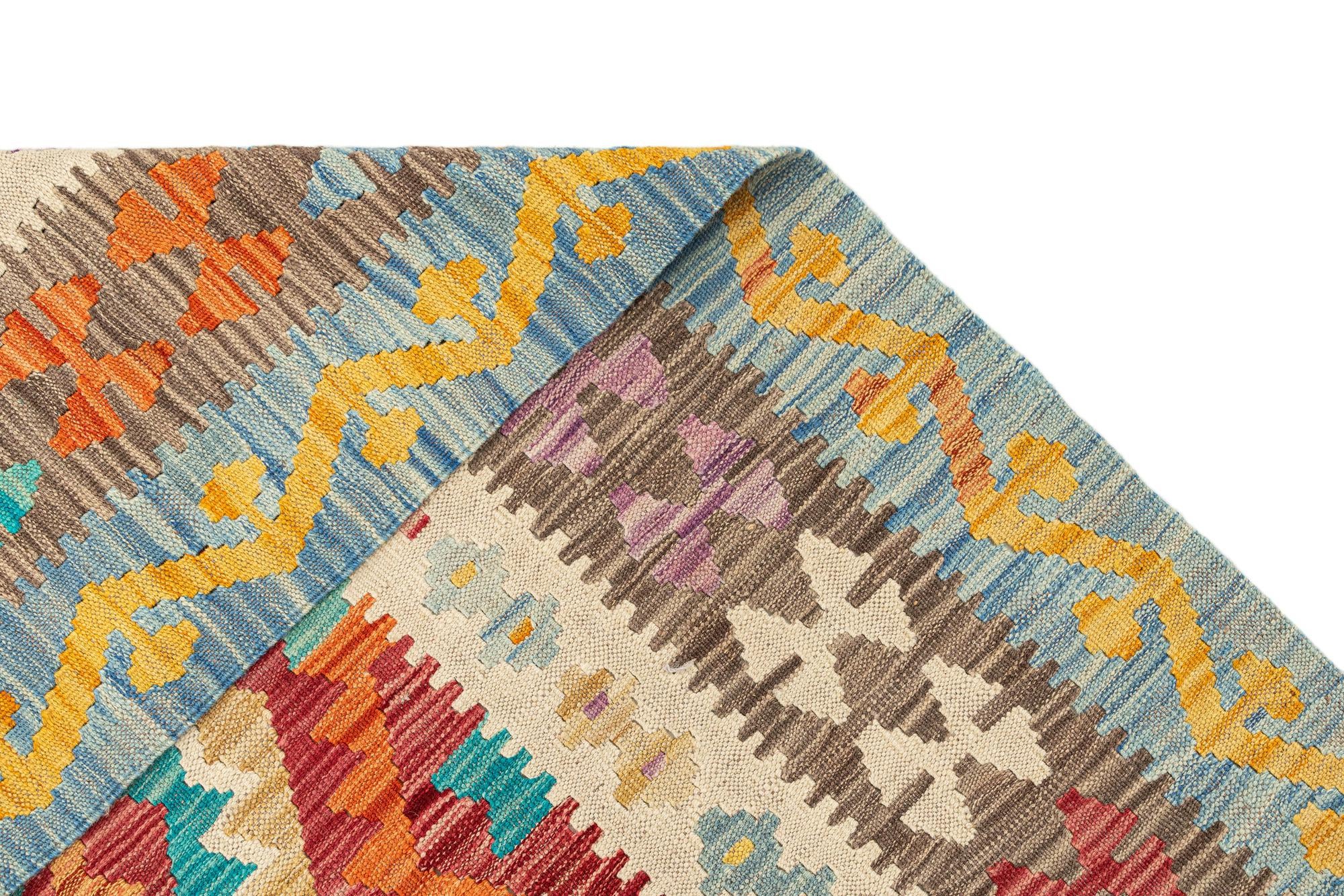 6' 6 x 9' 7 Hand Knotted Marok Kilim Rug