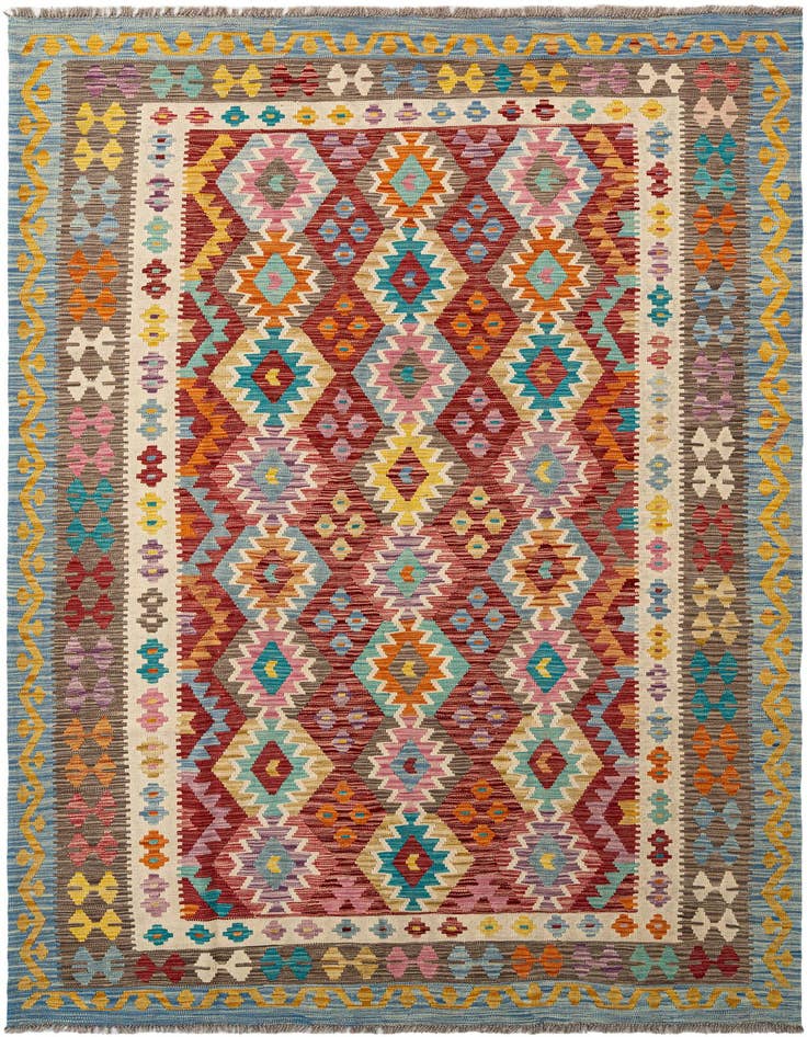 Detail image of 6' 6 x 9' 7 Hand Knotted Marok Kilim Rug