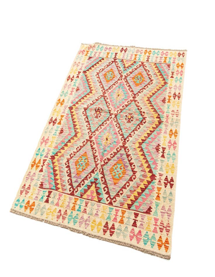 Detail image of 5' 1 x 6' 8  Hand Knotted Marok Kilim Rug