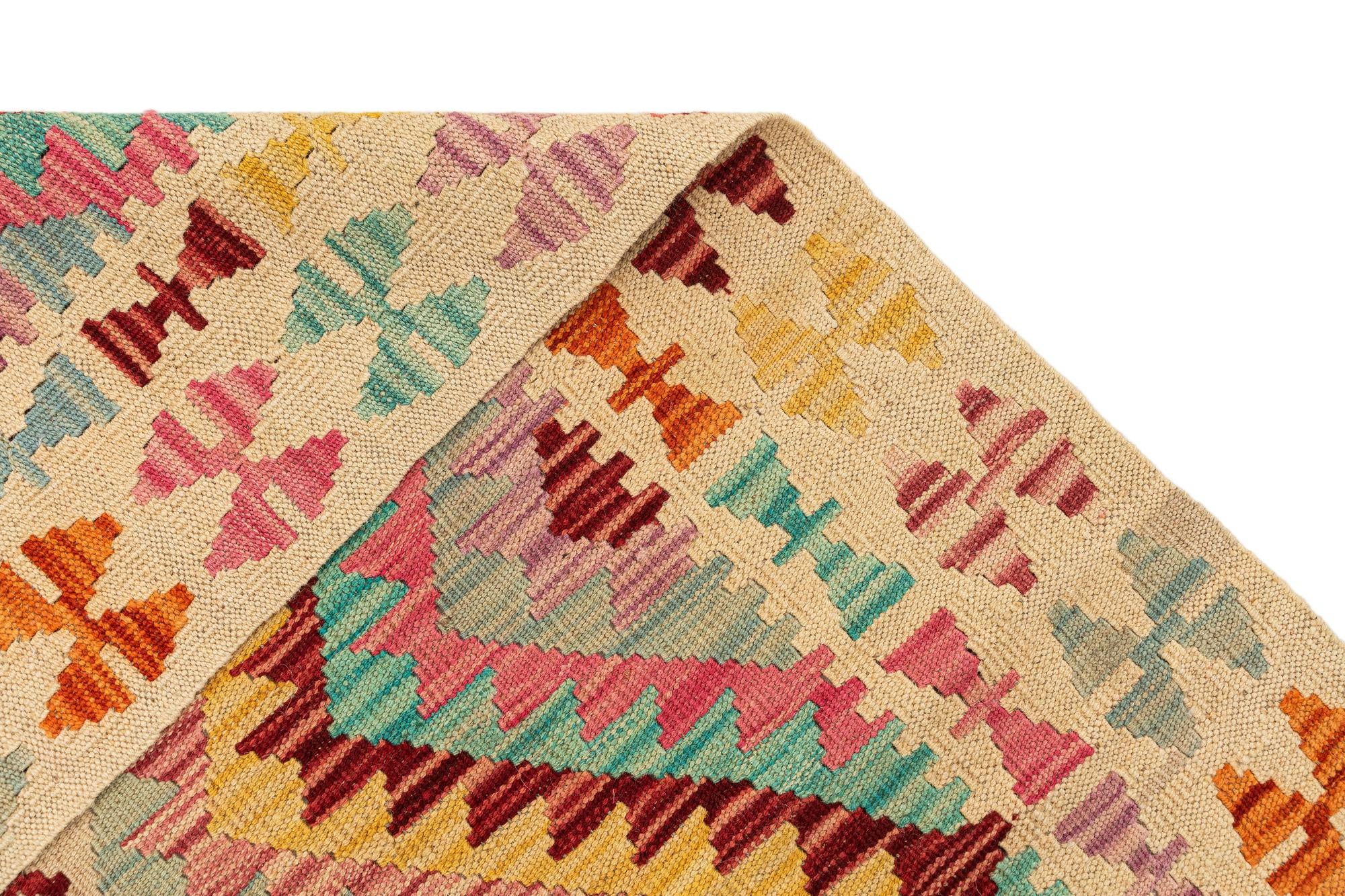 5' 1 x 6' 8 Hand Knotted Marok Kilim Rug