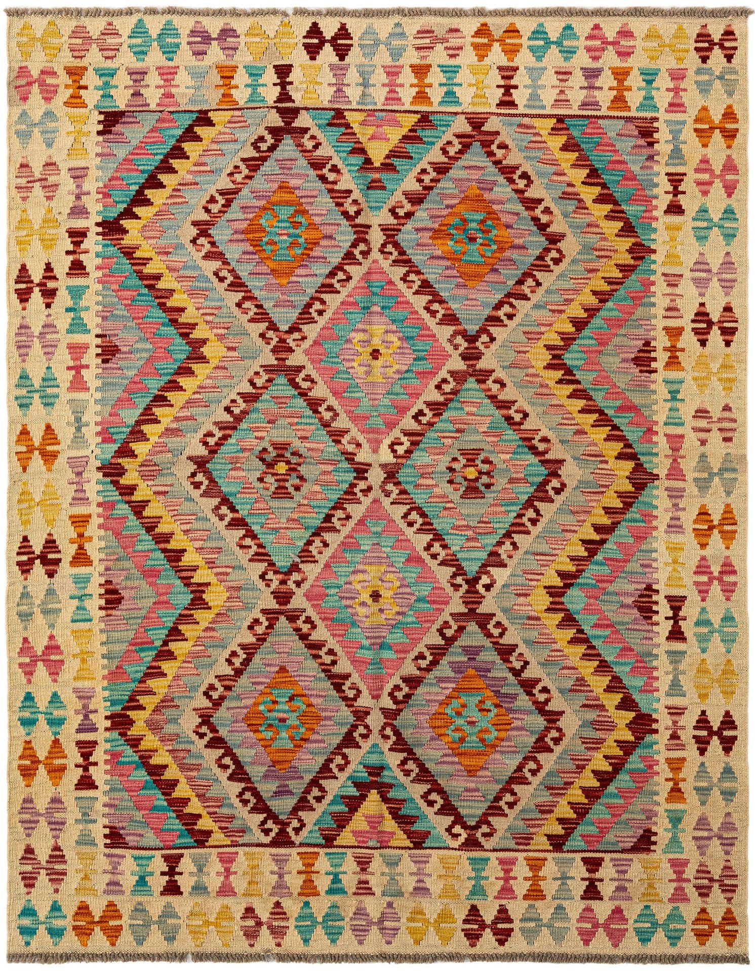 5' 1 x 6' 8 Hand Knotted Marok Kilim Rug