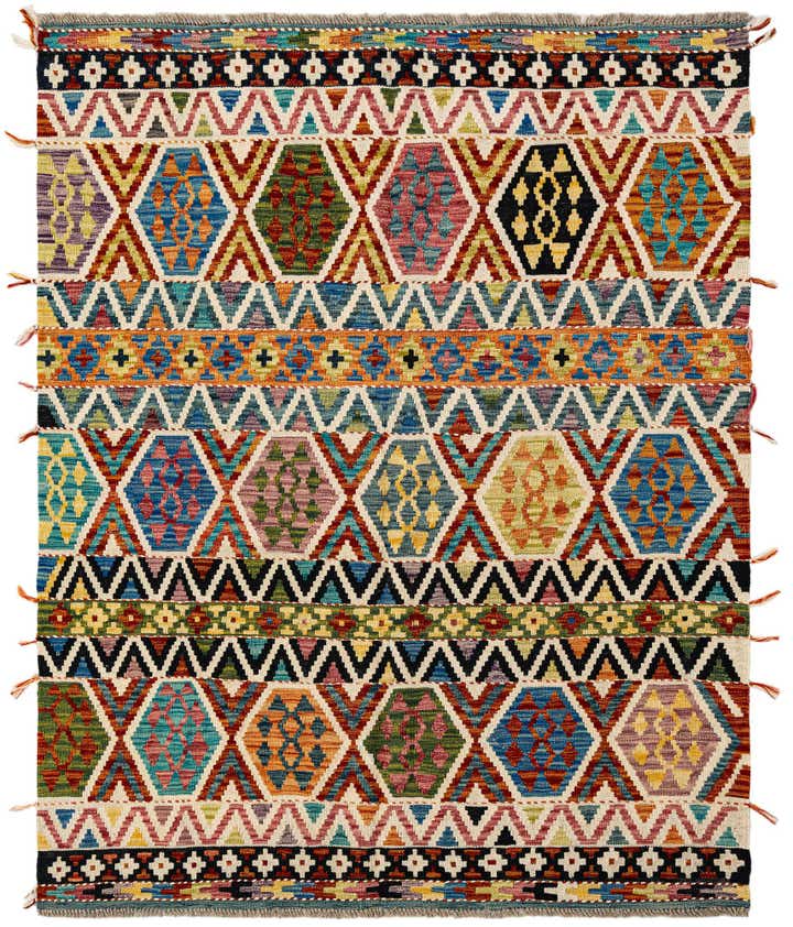 5' 2 x 6' 5 Hand Knotted Marok Kilim Rug