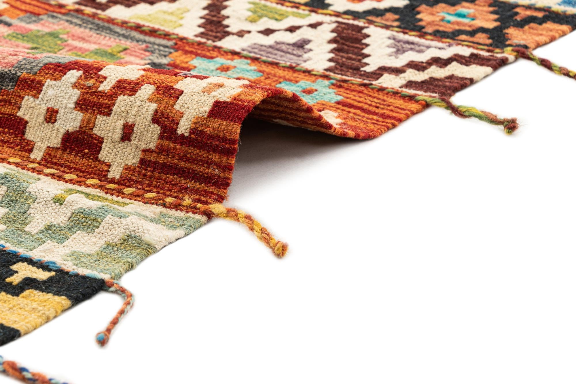 3' x 9' 9 Hand Knotted Marok Kilim Rug