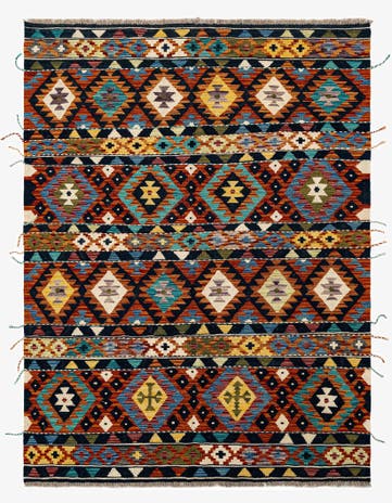 4' 10 x 6' 6 Hand Knotted Marok Kilim Rug
